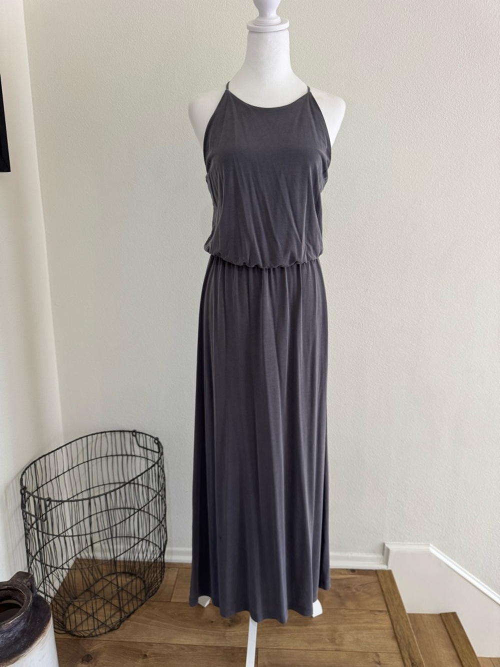 GAP Charcoal Gray Halter-Style Maxi Dress